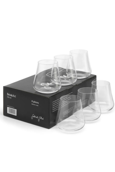 Gabriel-Glas DrinkArt Wasserglas 6er-Set 470ml – bleifreies Kristallglas
